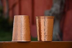 Reusable Copper Glass Tumbler Ayurvedic Drinking Water Cup Eco Friendly Metal <b>Drinkware</b> - Product Image 5
