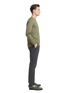 Custom Sublimation Boxy Breathable Men <b>Waffle</b> Knit Long Sleeve T-<b>Shirt</b> Crew Neck Regular Fit Casual Basic 100% Cotton - Product Image 4