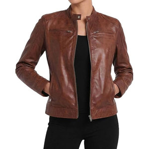Best Design Premium Quality Genuine <b>Women</b> <b>Leather</b> Jacket Customizable Solid Color New Style <b>Women</b> <b>Leather</b> Jacket - Product Image 4
