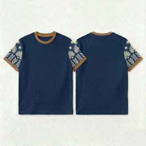 Camiseta de Hombre Lisa Teñida de Manga Corta, Suave, Estilo Casual, Color Sólido, Básica para Hombres de EE. UU. - Product Image 4