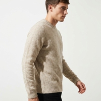 Pull en cachemire et laine pour homme, col rond, tricot vintage, tricot d'hiver
