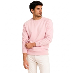 Sweat-shirt à capuche rose pour homme, col rond, manches raglan, coupe ample, en molleton de coton respirant, décontracté, pour l'hiver - Product Image 2