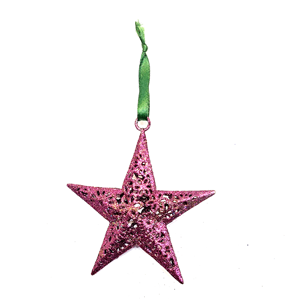 เครื่องประดับคริสต์มาสรูปดาวสีเงินวิบวับ พร้อมริบบิ้นสีเขียว ประดับดาว 6 แฉก สำหรับตกแต่งต้นคริสต์มาส งานปาร์ตี้ที่บ้าน - Product Image 5