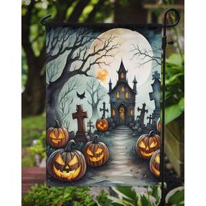 Spooky Halloween cimetière drapeau multicolore décoratif boîte aux lettres jardin bannière pour patio et cour parterres de fleurs oeuvre - Product Image 3