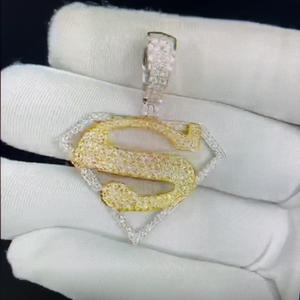 Pendentif personnalisable en argent sterling plaqué or rose avec diamant de clarté VVS améliorée, forme étoile, design sur mesure, bijoux fins pour soirée - Product Image 6