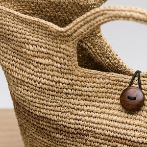 Boho Seagrass Straw Tote Bag Handmade Woven Beach Handbag for Women Summer Vacation Style Cheap Beach Tot Bags - Product Image 5