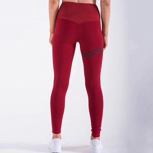 Leggings de sport tricotés rayés pour femmes, compression, taille haute, longueur intégrale, pour la gym, la course et les activités sportives - Product Image 3