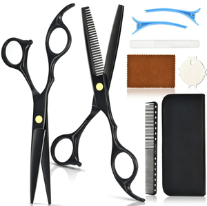 Ciseaux de coiffure professionnels colorés pour la coupe et l'éclaircissement des cheveux, kit complet avec peigne et ensemble de ciseaux effilants - Product Image 2