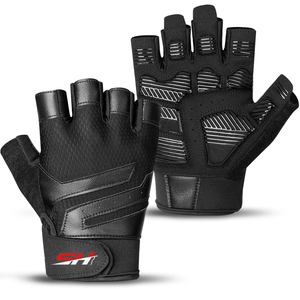 Guantes de Levantamiento de Pesas Resistentes a Impactos, con Protección Acolchada en la Palma, Guantes de Ejercicio, Cómodos Guantes de Gimnasio de Malla con Medio Dedo - Product Image 1