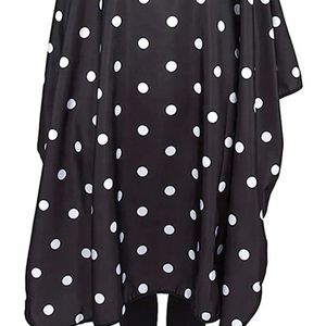 RAMAFHH MEDAX R&M-BC-51 Cape de coiffure noire à pois blancs, manches longues, résistante à l'eau, confortable et personnalisable - Product Image 2
