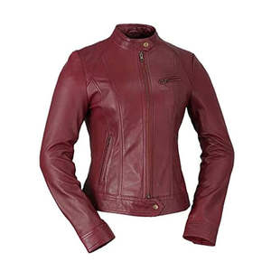 Chaqueta de Motocicleta para Mujer, Estilo Café Racer, de Lona Transpirable, Corte Ajustado, Cuello Mao, Botón Único, con Bolsillos con Cremallera - Product Image 3
