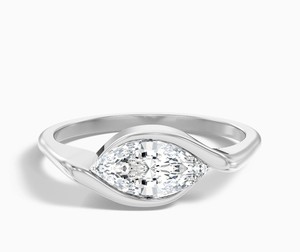 Marquise Cut Moissanite <b>Ring</b> 925 Sterling Silver Yellow Gold Plated <b>Dainty</b> Solitaire Engagement <b>Ring</b> Minimalist Wedding Jewelry - Product Image 1