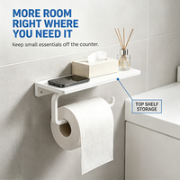 Porte-rouleau de papier toilette mural en alliage d'aluminium courbé sur mesure avec étagère, support de papier hygiénique pour salle de bain, OEM ODM, quincaillerie domestique