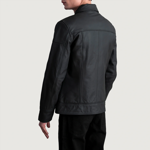 Chaqueta de Cuero PU Transpirable y Ecológica al por Mayor, Estilo Urbano, con Cierre, para Hombre, Primavera-Otoño, Cuello Alto, Moda Masculina - Product Image 6