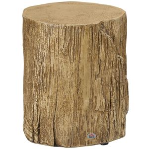 Tavolo rotondo con finitura a grana di legno naturale sgabello albero moncone tavolino per uso interno ed esterno - Product Image 1