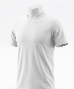 Super Quality Soccer Plain <b>White</b> Sublimation Breathable Short Sleeve Front Logo <b>Tee</b> Shirt 100% Polyester 160 Grams - Product Image 1
