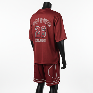 Ensemble short et maillot de basket-ball pour homme, tissu léger en maille polyester, coupe athlétique, logo brodé personnalisé. - Product Image 5