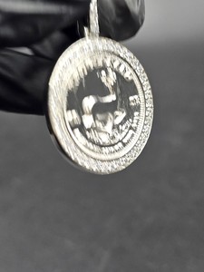 Colgante de moneda Krugerrand 1982, colgante de moneda sin circulación, colgante de plata 925, colgante de moneda de Sudáfrica 1981, colgante Iced Out - Product Image 4
