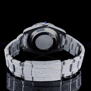 Vente en gros de bijoux tendance hip hop en diamant VVS montres pour hommes en moissanite montres-bracelets en moissanite mécaniques bling-bling complet - Product Image 6