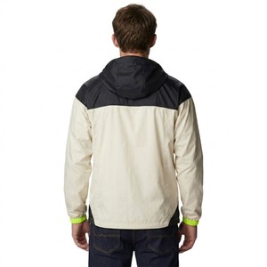 Hot Trend <b>Men</b> Contrast Panel Hooded Windbreaker <b>Jacket</b> Neon Zip Lightweight Windproof Breathable Outdoor <b>Running</b> Casual Style - Product Image 2