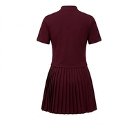 Robe de sport pour femme à manches courtes, col mandarin, jupe plissée, séchage rapide, longueur au-dessus du genou, pour le printemps et l'été