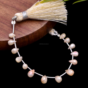 Cuentas con forma de lágrima facetadas de silimanita amarilla Natural Artículo 4x3mm-6x4mm Hilo de piedras preciosas de 4 pulgadas para hacer pulseras de joyería - Product Image 2