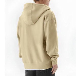 OEM Service Wholesale Men Drop Shoulder Hoodies 100% Cotton Winter Lightweight Solid Color Eco-Friendly Breathable - Product Image 3