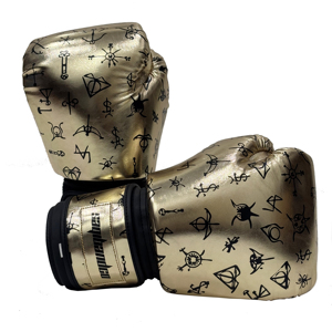 Guantes de Boxeo Metálicos Dorados SAQIB&CO, Guantes de Entrenamiento de la Mejor Calidad, Guantes de Muay Thai para Combate - Product Image 4