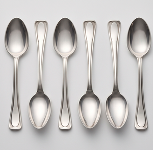 Juego de cucharas premium en acero inoxidable, diseño moderno, perfecto para bodas elegantes y vajilla con estilo para el hogar. - Product Image 1