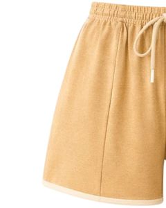 Customized Beige Women Camisole And Shorts <b>Set</b> Summer Two Piece Outfit Cotton Blend Crop Top Drawstring Shorts Casual Lounge <b>Set</b> - Product Image 6