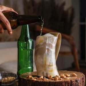 Vasos de Cuerno de Búfalo Hechos a Mano de la Mejor Calidad, Vasos de Cuerno Pulidos para Beber, Tazas de Cuerno Vikingas Naturales para Regalo - Product Image 4