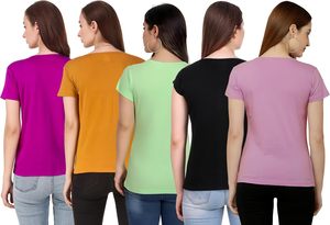 Camiseta Básica Versátil, Varias Opciones de Color, Venta al por Mayor de Fábrica, Camiseta para Mujer Preencogida y Antipilling - Product Image 4