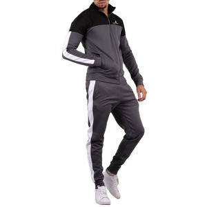 Chándal OEM de alta calidad con cremallera para hombre, ajustado, logotipo bordado personalizado, impermeable, forro polar sólido, ropa de gimnasio para correr en blanco - Product Image 1