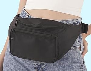 Sac banane RABUSH SPORTS en cuir véritable noir personnalisable de haute qualité, respirant, avec fermeture éclair, idéal pour les activités sportives et les voyages en extérieur - Product Image 3