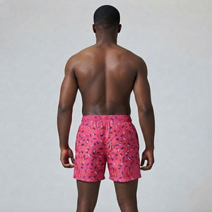 Ekin Impex <b>Men's</b> Pink Solid Front Logo Board Shorts Quick Dry Drawstring Casual Swim <b>Trunks</b> - Product Image 4