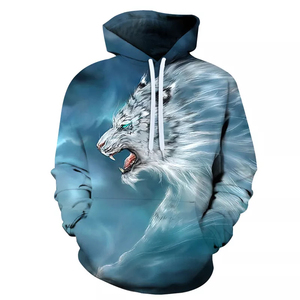 Sweat-shirt à capuche unisexe en polaire d'hiver, imprimé loup et galaxie, sublimation de haute qualité, graphiques personnalisés, couleurs durables - Product Image 2