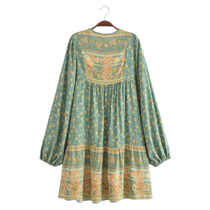 Vestido Mini Estampado Boho para Mujer, Ropa Casual de Playa - Product Image 2