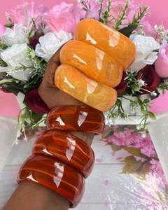 Nouveau Bracelet Jonc en Résine Marron Motif Écaille de Tortue, Bijou Vintage pour Femme, Accessoire de Main Massif en Acrylique - Product Image 5