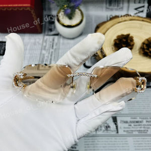 Lunettes de soleil sans monture en argent 925 avec diamants Moissanite VVS ronds, style Iced Out, pour hommes et femmes - Product Image 1