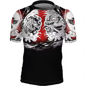 Rashguard à manches courtes respirant anti-UV imprimé sur mesure pour hommes MMA BJJ Service OEM - Product Image 4