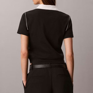 Camiseta Corta de Alta Calidad para Mujer, Diseño Casual con Cuello, Fabricada en Fábrica, para Gimnasio, con Bajo Acanalado - Product Image 5