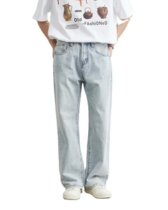 Haute qualité nouvelle tendance hommes Plaid 2025 Streetwear étiquette personnalisée coupe ample taille moyenne droite bleu Stretch pantalon en gros - Product Image 1