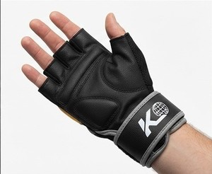 Guantes Deportivos K4 de Medio Dedo, de Cuero, con Correa Ajustable para la Muñeca, para Levantamiento de Pesas, Entrenamiento en Gimnasio, Unisex - Product Image 3