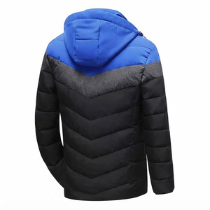 Veste matelassée à capuche haut de gamme pour homme, style color block, manteau d'hiver chaud et épais, parka d'extérieur coupe-vent, mode décontractée - Product Image 3