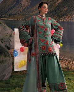 Conjunto Salwar Kameez Étnico Formal para Mujer, Tela Khaddar, Dupatta Bordada, Corte Regular, Sin Arrugas, para Fiesta Diwali, Marca Maria B - Product Image 6