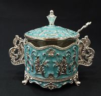 Pot polyvalent en argent allemand, simple, élégant et contemporain, best-seller, idéal comme cadeau d'affaires pour servir des fruits secs et du sucre, cadeau d'entreprise