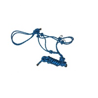 Halter PP en fourrure rose avec raccords lourds dorés