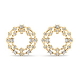 REYES Pendientes de Aro Personalizados de Plata de Ley 925 con Moissanita, Chapados en Oro Amarillo de 14K y 18K, Joyería Fina para Mujer - Product Image 2