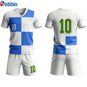 Maillots de football personnalisés pour adultes, col en V, imprimés par sublimation, en spandex/coton, séchage rapide, antibactériens, respirants, uniformes de football - Product Image 5