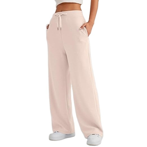 Best sale Cotton Sport Wear Yoga <b>Flare</b> Wide <b>Legging</b> Drawstring High Waist Women's Sweat Pant Joggers - Product Image 1
